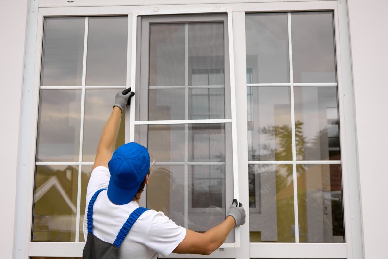 New double-hung windows on a home